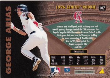 1996 Zenith #107 George Arias Back