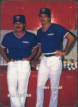 1987 Mother's Cookies Texas Rangers #27 Trainers (Bill Ziegler / Danny Wheat) Front