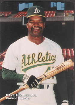1988 Mother's Cookies Oakland Athletics #14 Dave Henderson Front