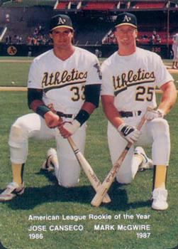 1988 Mother's Cookies Oakland Athletics #28 Jose Canseco / Mark McGwire Front