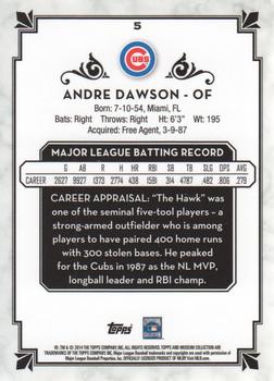 2014 Topps Museum Collection #5 Andre Dawson Back