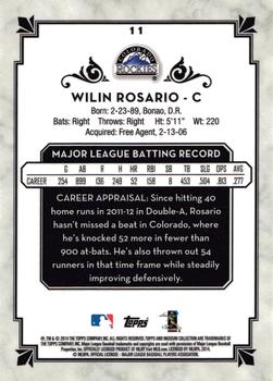 2014 Topps Museum Collection #11 Wilin Rosario Back