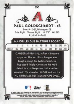 2014 Topps Museum Collection #20 Paul Goldschmidt Back
