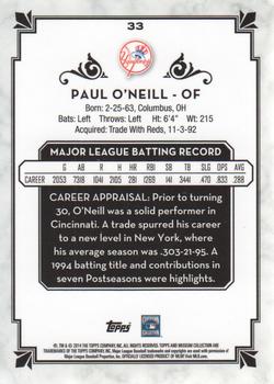 2014 Topps Museum Collection #33 Paul O'Neill Back