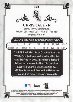 2014 Topps Museum Collection #39 Chris Sale Back