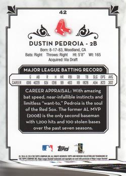 2014 Topps Museum Collection #42 Dustin Pedroia Back