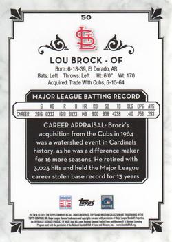 2014 Topps Museum Collection #50 Lou Brock Back