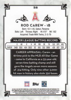 2014 Topps Museum Collection #58 Rod Carew Back
