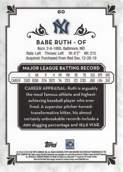 2014 Topps Museum Collection #60 Babe Ruth Back
