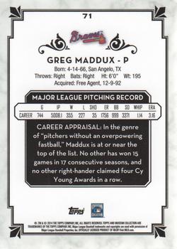 2014 Topps Museum Collection #71 Greg Maddux Back