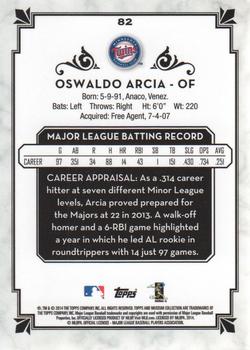 2014 Topps Museum Collection #82 Oswaldo Arcia Back