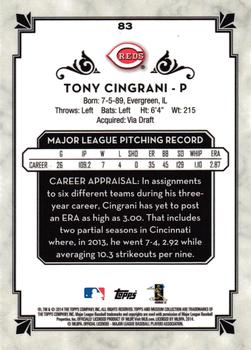 2014 Topps Museum Collection #83 Tony Cingrani Back
