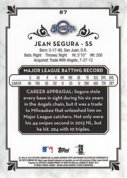 2014 Topps Museum Collection #87 Jean Segura Back