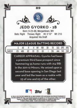 2014 Topps Museum Collection #89 Jedd Gyorko Back