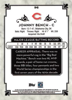 2014 Topps Museum Collection #96 Johnny Bench Back