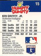 1993 Humpty Dumpty Canadian #15 Ken Griffey, Jr. Back