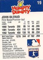 1993 Humpty Dumpty Canadian #19 John Olerud Back