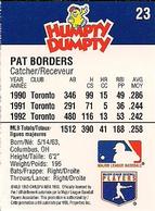 1993 Humpty Dumpty Canadian #23 Pat Borders Back