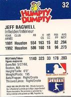 1993 Humpty Dumpty Canadian #32 Jeff Bagwell Back