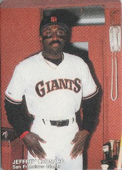 1988 Mother's Cookies San Francisco Giants #8 Jeffrey Leonard Front