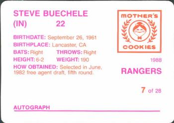 1988 Mother's Cookies Texas Rangers #7 Steve Buechele Back