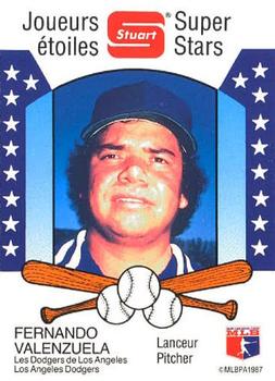1987 Stuart Bakery Super Stars #6 Fernando Valenzuela Front