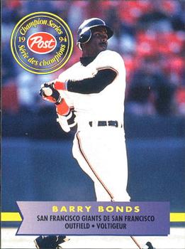 1994 Post Canada Champion Series #11 Barry Bonds Front