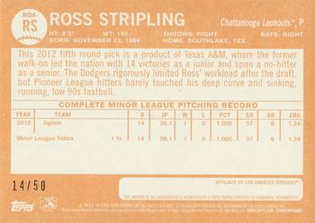 2013 Topps Heritage Minor League - Real One Autographs Black #ROA-RS Ross Stripling Back