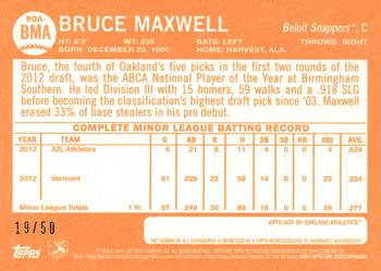 2013 Topps Heritage Minor League - Real One Autographs Black #ROA-BMA Bruce Maxwell Back