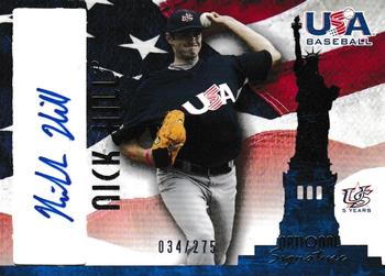 2006-07 USA Baseball Box Set  - Signatures Blue #A-13 Nick Hill Front