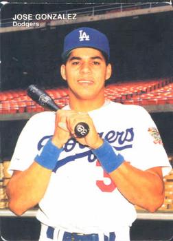 1990 Mother's Cookies Los Angeles Dodgers #11 Jose Gonzalez Front