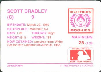 1990 Mother's Cookies Seattle Mariners #25 Scott Bradley Back