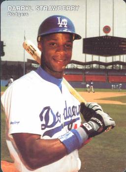 1991 Mother's Cookies Los Angeles Dodgers #2 Darryl Strawberry Front