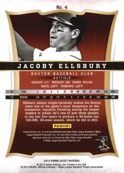 2013 Panini Select #4 Jacoby Ellsbury Back