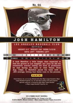 2013 Panini Select #46 Josh Hamilton Back