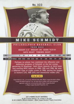 2013 Panini Select #103 Mike Schmidt Back