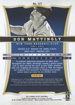 2013 Panini Select #117 Don Mattingly Back