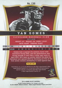 2013 Panini Select #138 Yan Gomes Back