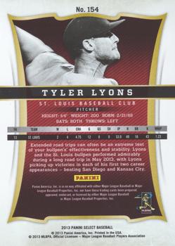 2013 Panini Select #154 Tyler Lyons Back