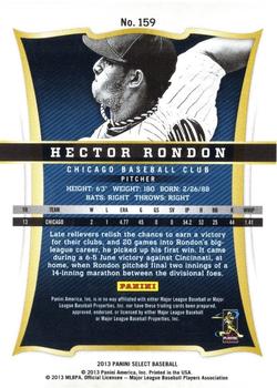 2013 Panini Select #159 Hector Rondon Back