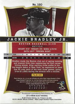 2013 Panini Select #180 Jackie Bradley Jr. Back