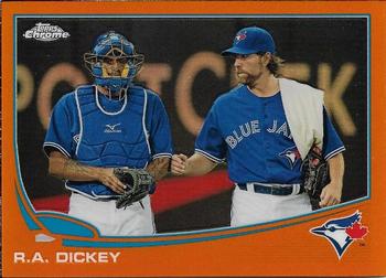 2013 Topps Chrome - Orange Refractors #62 R.A. Dickey Front