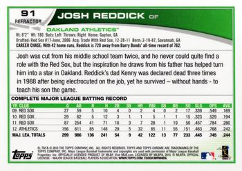 2013 Topps Chrome - Orange Refractors #91 Josh Reddick Back