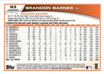2013 Topps Chrome - Orange Refractors #93 Brandon Barnes Back