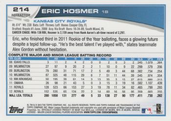 2013 Topps Chrome - Orange Refractors #214 Eric Hosmer Back