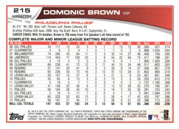2013 Topps Chrome - Orange Refractors #215 Domonic Brown Back