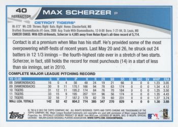 2013 Topps Chrome - Purple Refractors #40 Max Scherzer Back