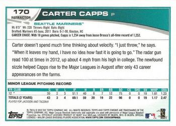 2013 Topps Chrome - Purple Refractors #170 Carter Capps Back