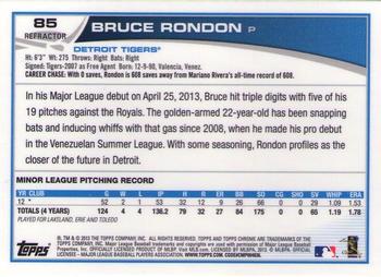 2013 Topps Chrome - Purple Refractors #85 Bruce Rondon Back