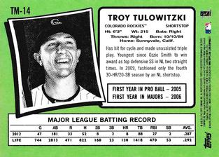 2013 Topps Update - 1971 Topps Minis #TM-14 Troy Tulowitzki Back